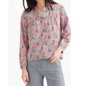 J. Crew x Liberty Art Fabrics Paisley Popover Top Size XXL